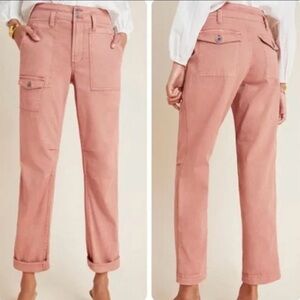 Anthropologie “The Wanderer” Straight Leg Cargo Style Pants Dusty Pink SIZE 31